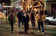 De'Angelo Wilson, Omar Benson Miller, Eminem, Evan Jones and Mekhi Phifer in Universal's 8 Mile - 2002